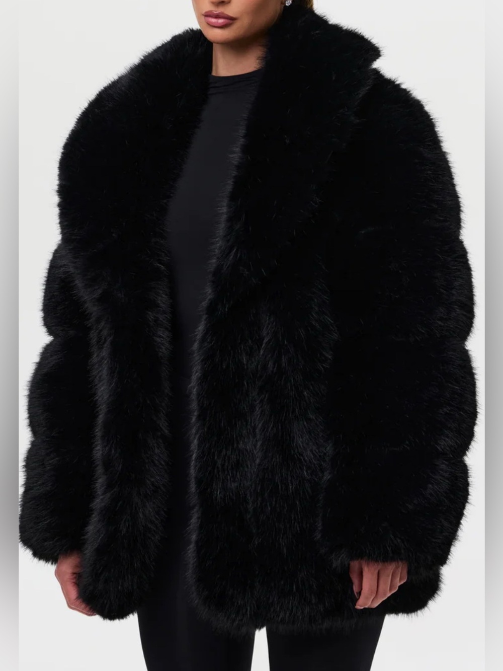 Naked wardrobe 
FAUX MINK PELTED COAT